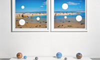 Holey #1 2003, C-Type digital photographs, aluminium spheres, cast vinyl, wooden plinths, unique work