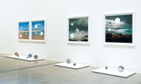 Holey 1,2 & 3 2003 Archival C-Type digital photographs, aluminium spheres, cast vinyl, wooden plinths, unique works